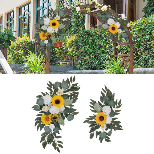 Artificial Wedding Arch Flowers, Silk, 2 Pieces 1