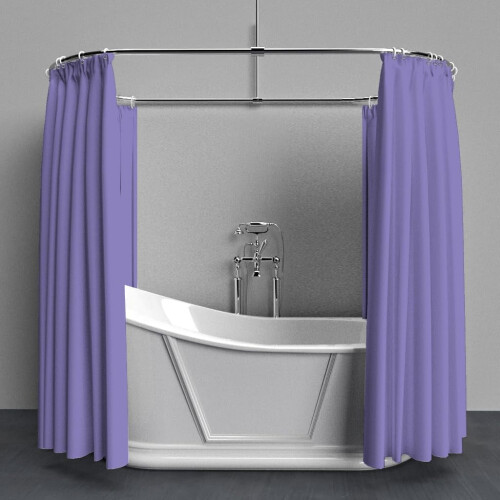 Rideau de douche violet en polyester 72 x 84 pouces 2