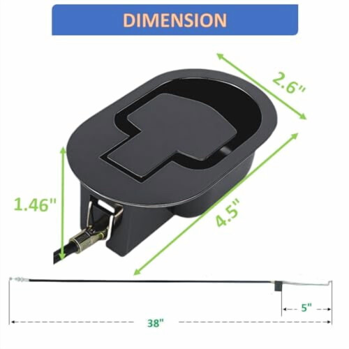 Metal recliner handle replacement with cable 4.7 inch 1