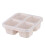 Boîte à goûter Bento beige à 4 compartiments 16,5 x 15,5 x 5,5 cm 4