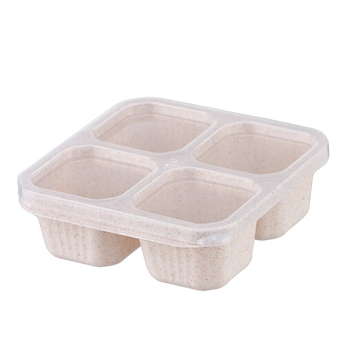 Wheat Straw Bento Box 4-Compartment Reusable Lunch Container 1