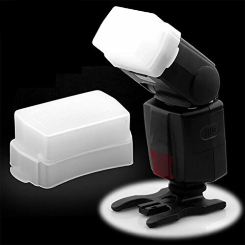 Softbox för blixt på kameran – vit plastdiffusor 1