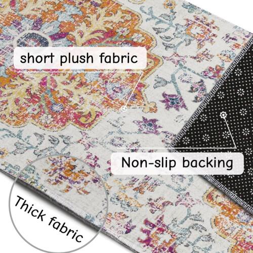 Boho Floral Kitchen Rug Set 2 pcs 2