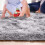 Fluffig oval tie-dye-matta 75 x 150 cm 3