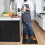 Boho kitchen mat set of 2 black Moroccan runner rugs with 4