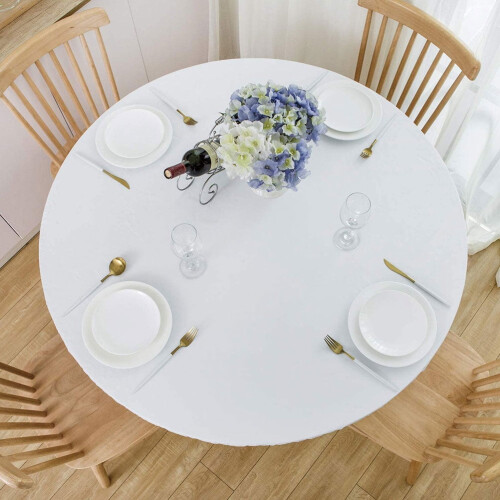 Transparent Round Tablecloth with Flannel Backing 1
