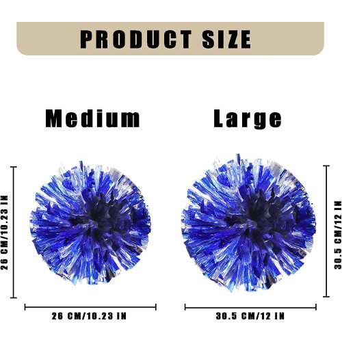 Metallic Cheer Pom Poms 26 cm 12 Pack 2
