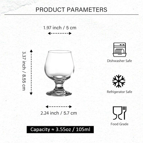 Σετ 6 τεμαχίων ποτήρια σφηνάκια 3,5oz – Μπράντι & Πόρτο 1