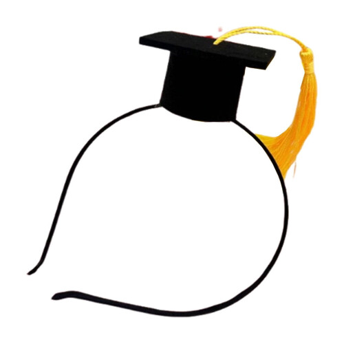 Mini Graduation Caps Headbands 10 Pack Yellow 1