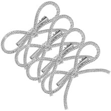 Clips para el cabello con lazos LEDMOMO plateados (4 unidades)