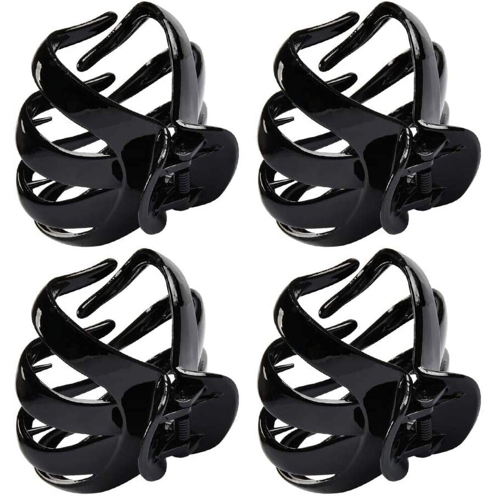 Unisex Black,Brown Large Octopus Hair Claw Clips Â 4 Pack, Black & Brown