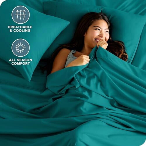 Ensemble de draps en microfibre Queen, 6 pièces, poches profondes 2