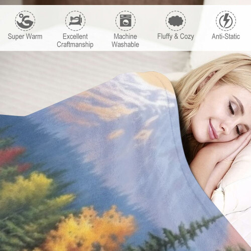 Jeuxus Flannel Throw Blanket Forest Black Bears 2