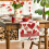 Red Heart Table Flag in Flax Fabric XL 4