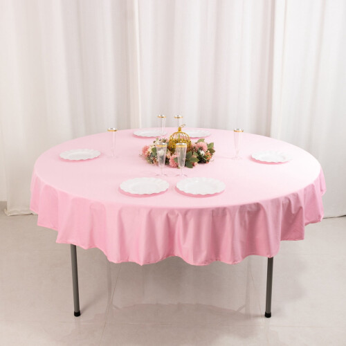 BalsaCircle Pink Round Scuba Tablecloth 70 in 1