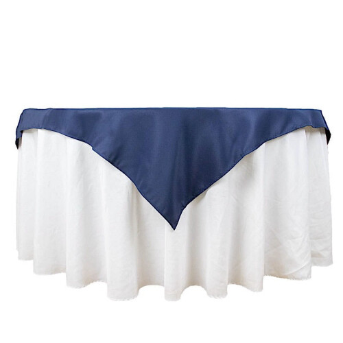 Navy Blue Square Polyester Tablecloth 54 in 1