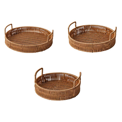 Stylish Wicker Pattern Snacks Container With Sturdy Handles-2 1