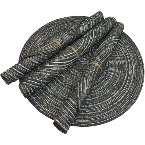 4 Pack Round Ramie Placemats 15 Inch 1
