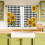 Sunflower Black and White Checkered Kitchen Curtains 26x24 5