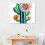 Cactus Flower Folk Art Canvas Print 2