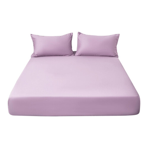 Ensemble de drap-housse 3 pièces 200x220cm avec 2 taies d'oreiller 1