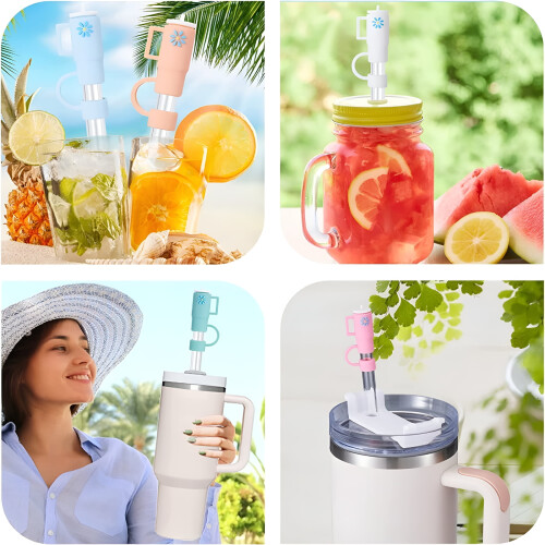 Καπάκι σιλικόνης με καλαμάκι για ποτήρια 30oz & 40oz (5 τεμάχια) 2