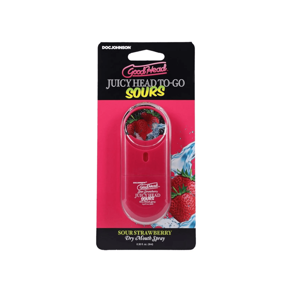 Doc Johnson Good Head Juicy Head Dry Mouth Spray To-Go Sour Strawberry 0.3Oz