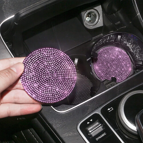 4 Pack Pink Silicone Car Cup Coasters 2.75in 2