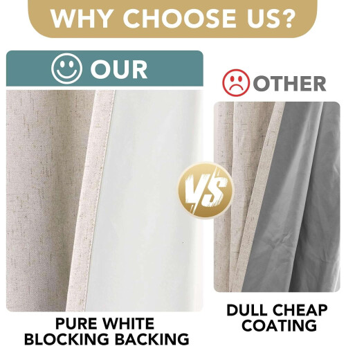 Linen Look Blackout Curtains 42x54 in Pair 2