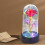 Rote LED-Rose in Glaskuppel mit bunten Lichtern 5