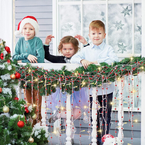 Christmas String Lights Berry Beaded Garland 10FT 30LED 1