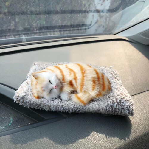 Mini Sleeping Cat Toy with Meow Sound, Soft Plush 1