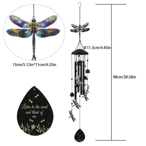Exquisites Windspiele mit Schmetterlingen, bunte Libellen, 2