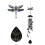 Exquisites Windspiele mit Schmetterlingen, bunte Libellen, 6