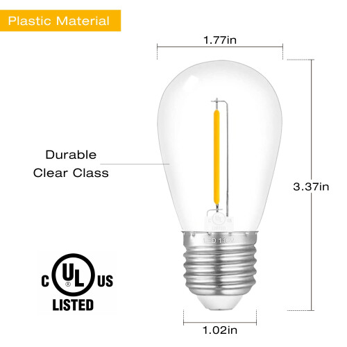 S14 Edison LED Bulbs E26 Base 2700K Warm White 24-Pack 1