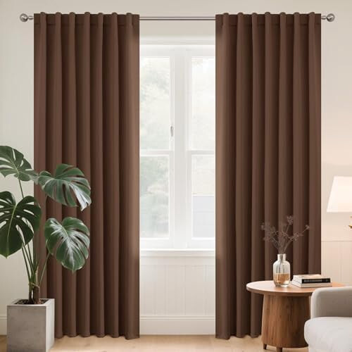 Mørklægningsgardiner Brune Termoisolerende 2 Paneler 52x96