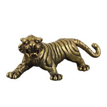 Statuetta da scrivania a forma di tigre in ottone, 7,7 cm