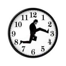 Relógio de parede Silly Walk estilo Monty Python - Decoração silenciosa
