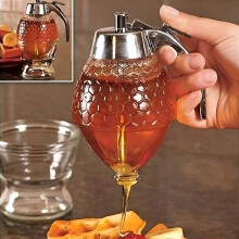 Dispensador de miel acrílico de 200 ml con asa de presión