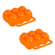 Draagbare eierbewaarbox voor buiten, oranje, 2 stuks