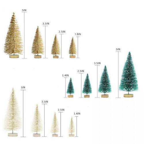 Mini Christmas Tree Set – Sisal Silk, 4 Sizes, 1
