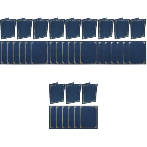 40Pcs Paper Certificate Covers Diploma Holders Dark Blue 1