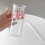 Eleganter quadratischer Glastrinkbecher mit Deckel,-Rosa 3