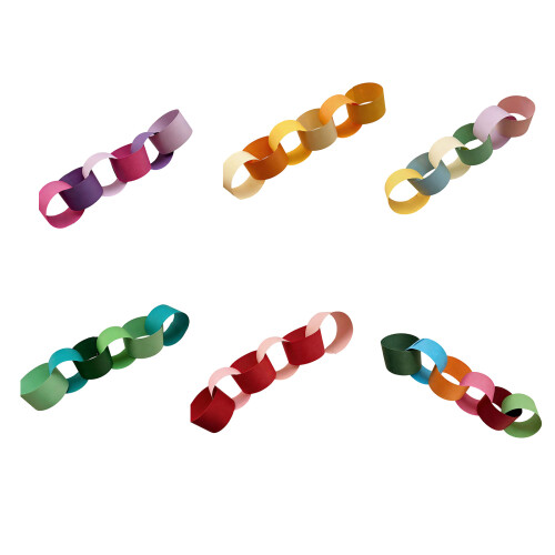 Chaînes en papier colorées prédécoupées, 100-Rouge violet 1