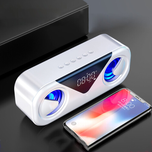 Κομψό ηχείο Bluetooth με ξυπνητήρι, ABS, κατασκευασμένο με πολυλειτουργικό σχεδιασμό,