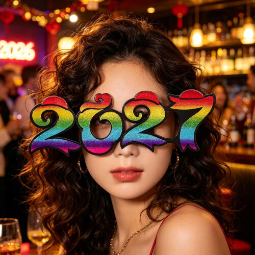 5Pcs Plastic 2027 Celebration Glasses Fun Party Photo Props 2