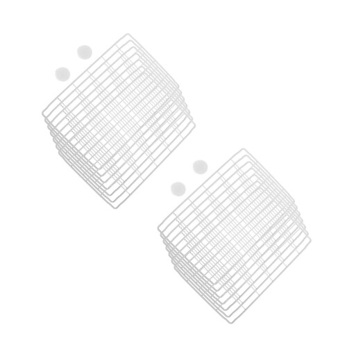 2Pcs White Iron Wire Shelf Dividers Freezer Rack Space Saver Organizer 1