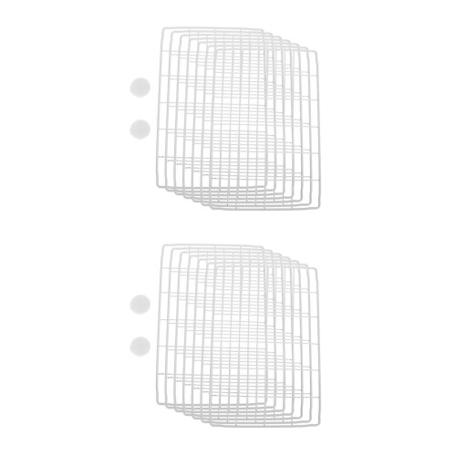 2Pcs White Iron Wire Shelf Dividers Freezer Rack Space Saver Organizer 2
