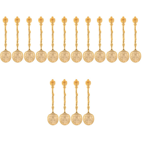 16Pcs Multi-Function Golden Stainless Steel Spoons for Coffee and Cake 1