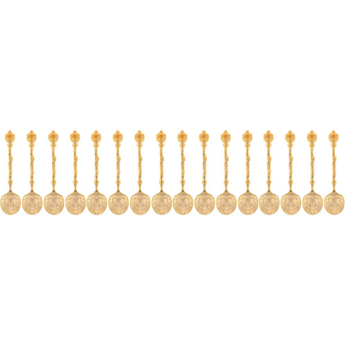 16Pcs Multi-Function Golden Stainless Steel Spoons for Coffee and Cake 2